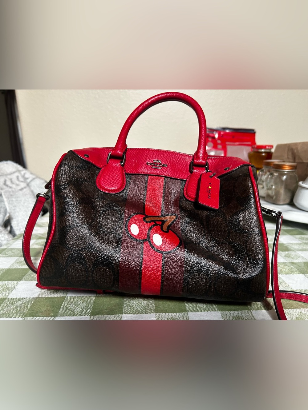 Coach Limited Edition Pac-Man Crossbody with Red Cherry Graphic